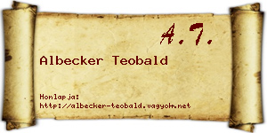 Albecker Teobald névjegykártya